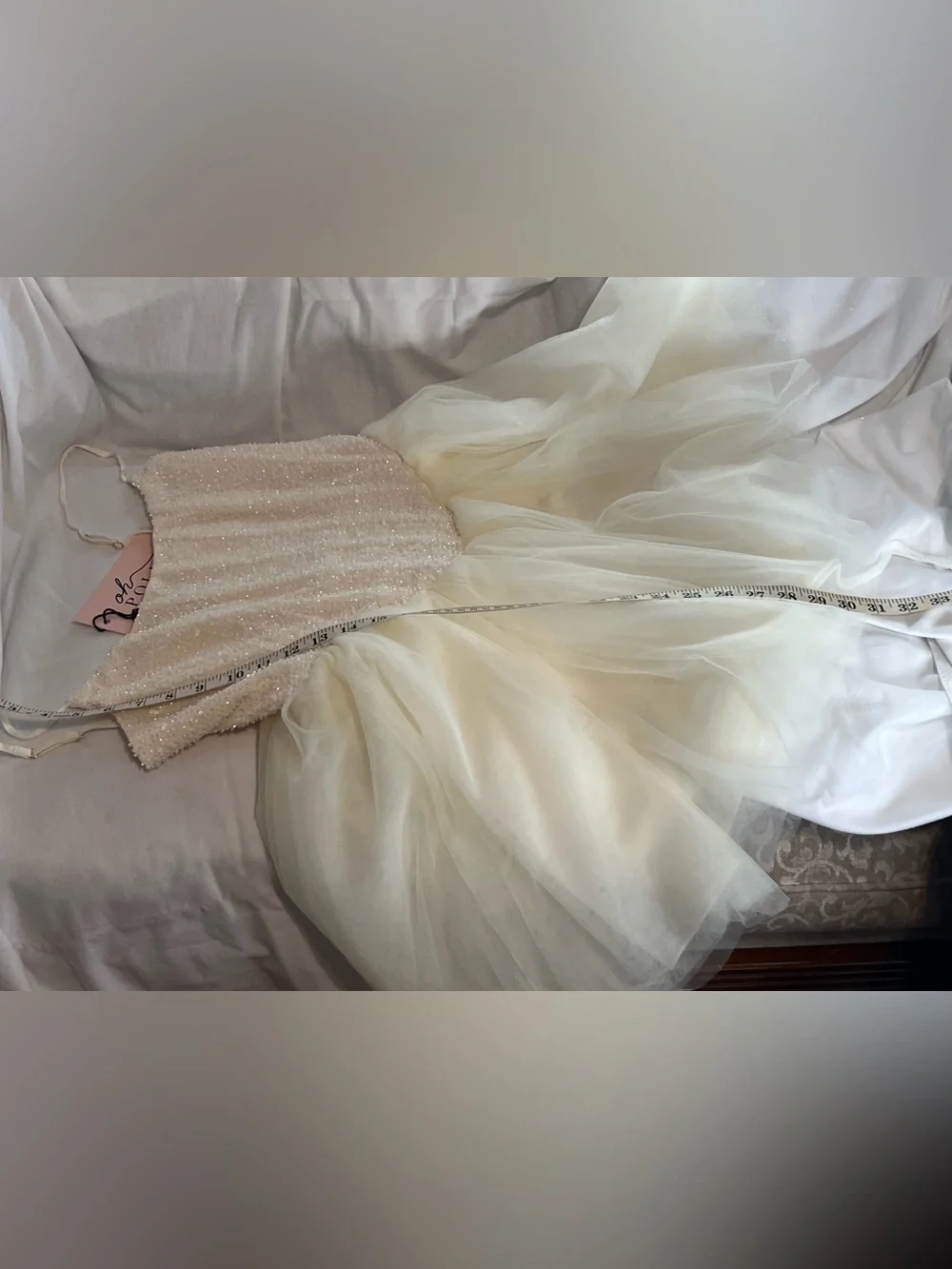 Oh Polly Ivory Beaded Mini Dress - Picture 9 of 9